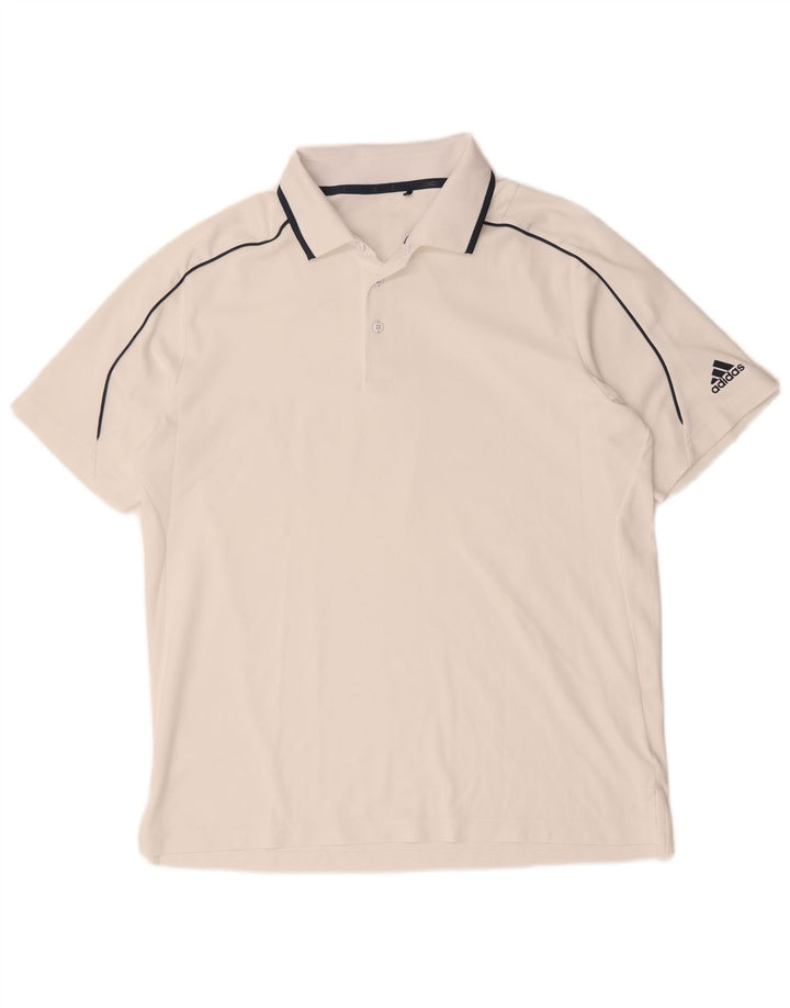 Tricou polo pentru bărbați Adidas, mare, alb, din poliester