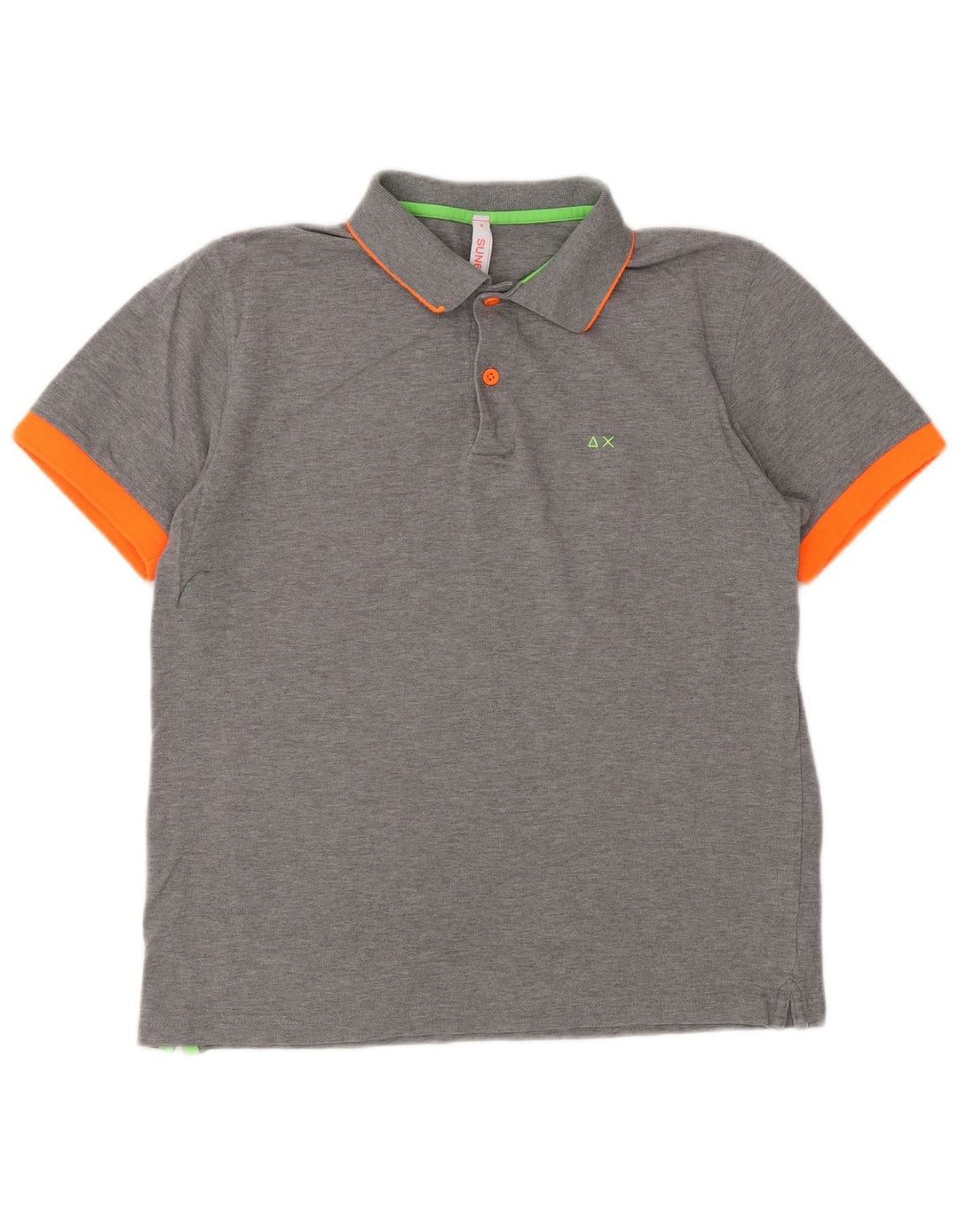 SUN68 Tricou polo pentru bărbați, bumbac, gri mediu