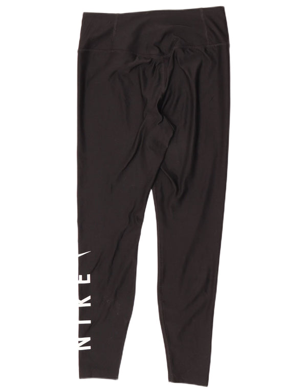 Leggings Nike Dri Fit Graphic pentru femei UK 14 Poliester mediu negru