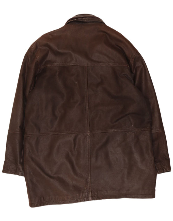 Hidepark Mens Leather Coat UK 42 XL Brown Leather
