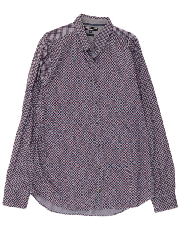 Cămașă pentru bărbați Tommy Hilfiger Slim Fit XL Blue Geometric Bumbac