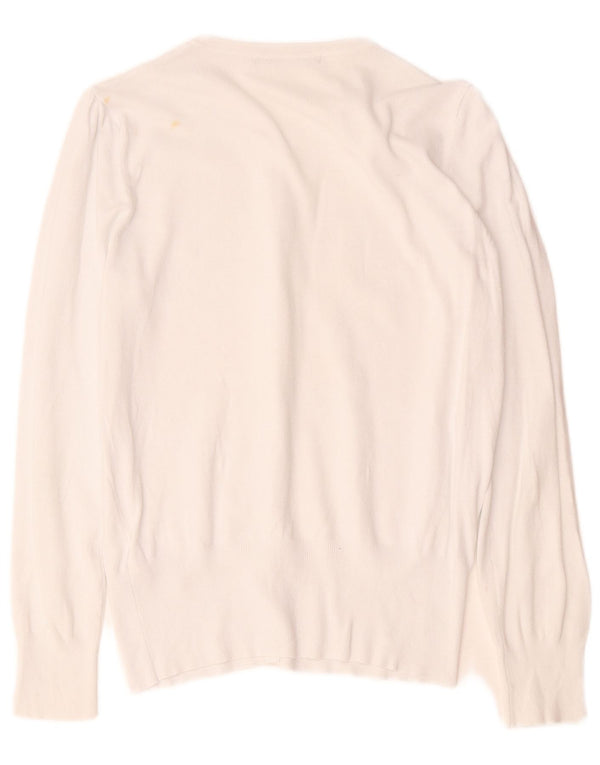 Marks & Spencer Womens Cardigan Sweater UK 12 Medium White Viscose