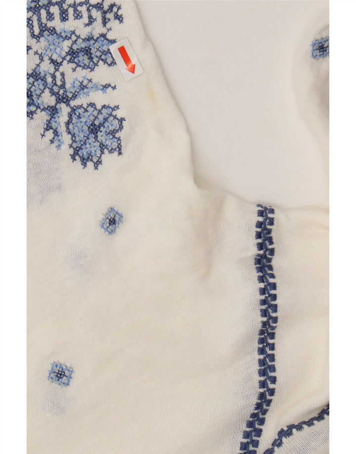 Bluză de damă MONSOON Top UK 16, mare, alb, cu flori, in