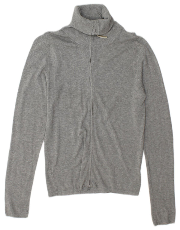 Zara Womens Cardigan Sweater UK 12 Medium Grey Rayon