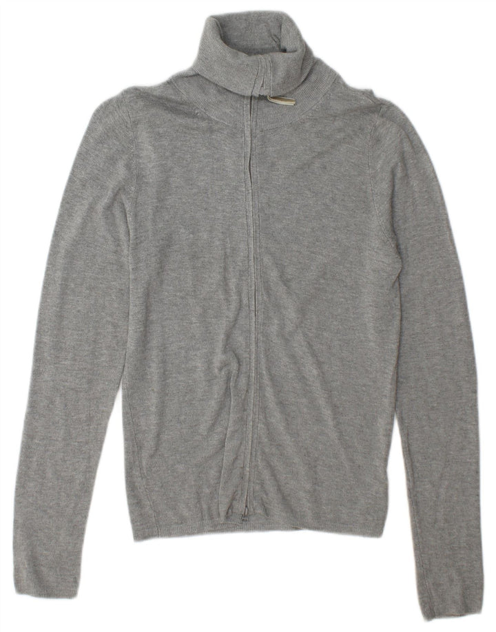 Pulover cardigan pentru femei Zara UK 12, raion gri mediu