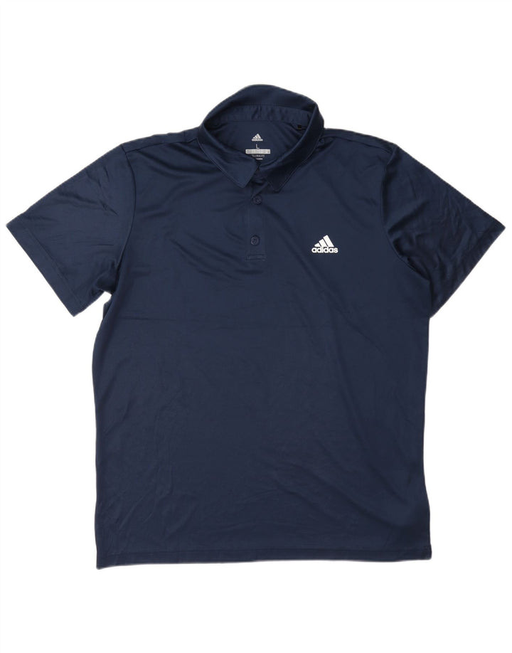 Tricou polo Adidas Climalite pentru bărbați, mare, albastru, poliester