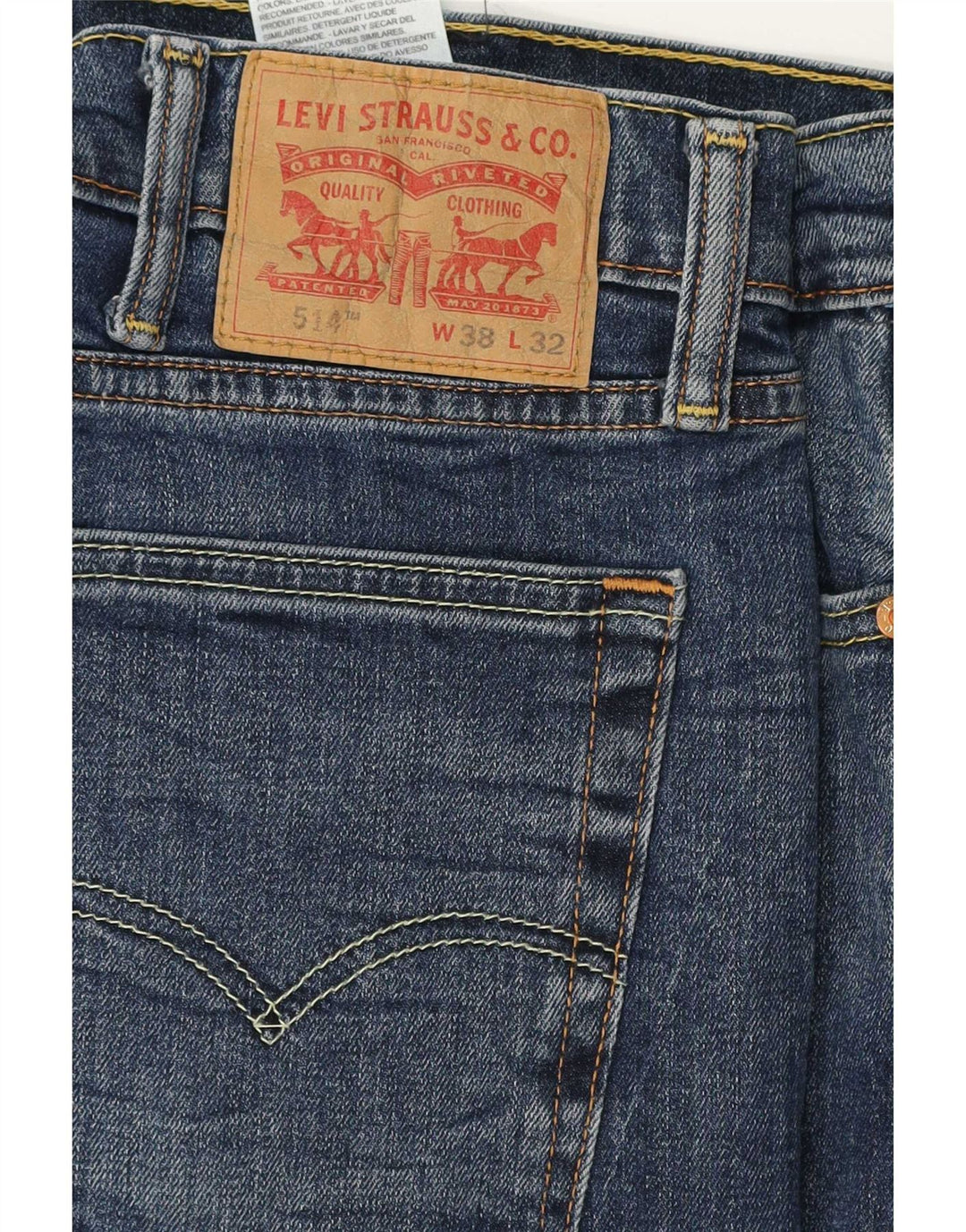 Blugi drepti pentru bărbați Levi's 514 W38 L27 Bumbac albastru