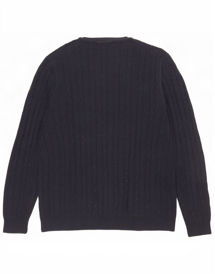 Pulover Lyle & Scott pentru bărbați, cu gât crew, bumbac mare, albastru bleumarin