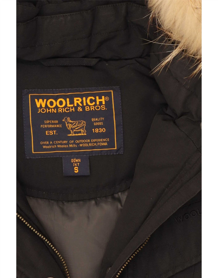 Jachetă căptușită cu glugă Woolrich pentru femei UK 10 Small Black