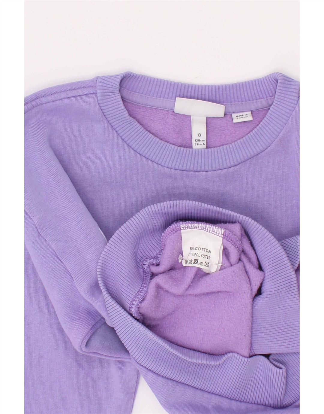Lacoste Băieți Pulover Grafic Pulover 7-8 Ani Violet Bumbac