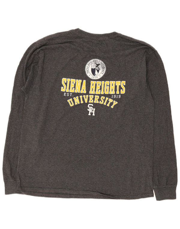 Champion pentru bărbați Siena Heights University Graphic Top cu mânecă lungă, mare, gri