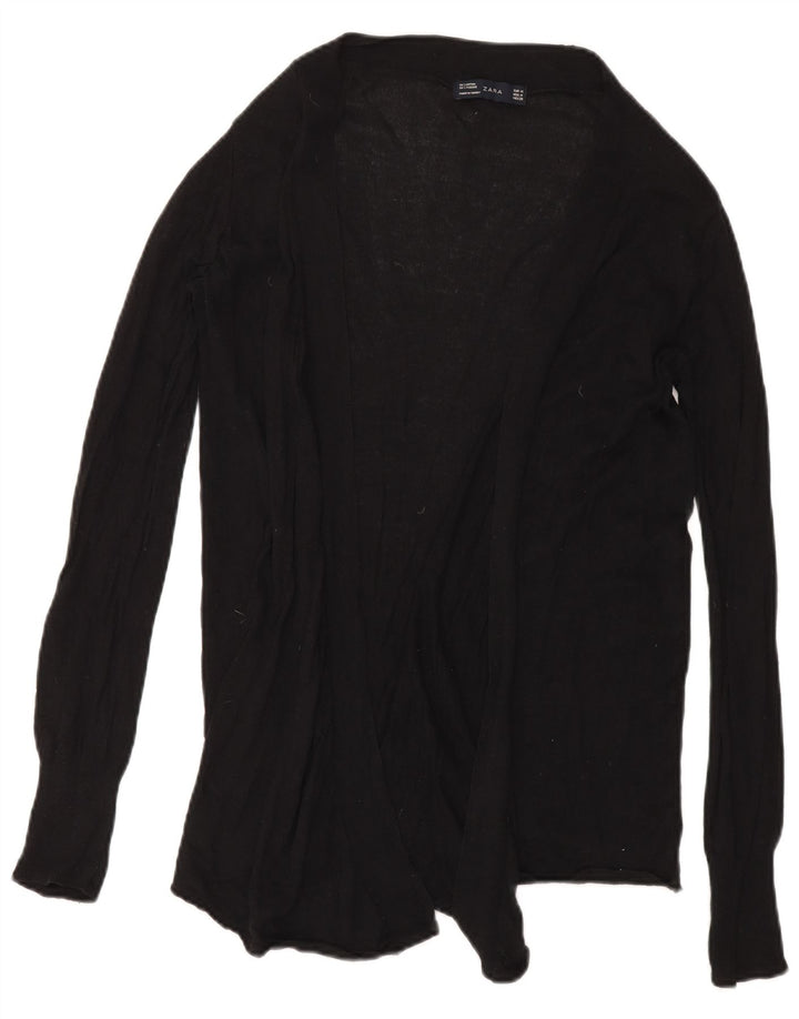 Pulover cardigan deschis pentru femei Zara UK 12 bumbac mediu negru
