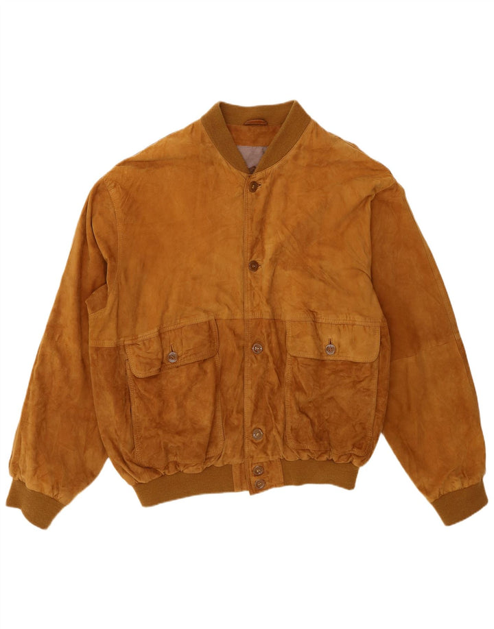 Bomber vintage pentru bărbați din piele intoarsa IT 58 4XL maro
