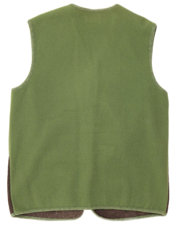 Cardigan vintage fără mâneci pentru femei UK 12 Medium Green Colorblock