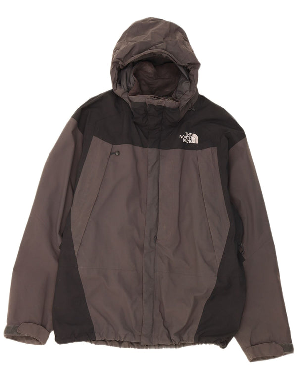 Jachetă de ploaie cu glugă pentru bărbați The North Face UK 40, mare, gri, nailon color bloc