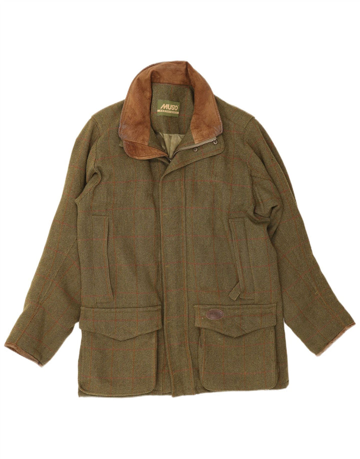 Musto Mens Performance Utility Jacket UK 38 Medium Khaki Check Lână nouă