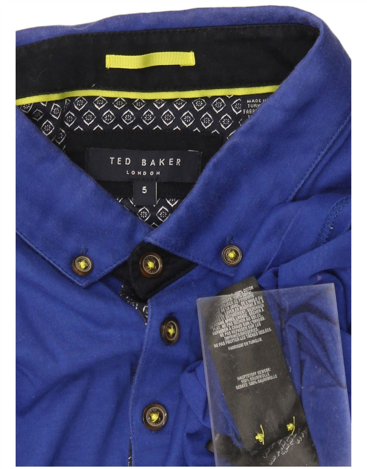 Tricou polo pentru bărbați TED BAKER Mărimea 5 XL Bumbac albastru
