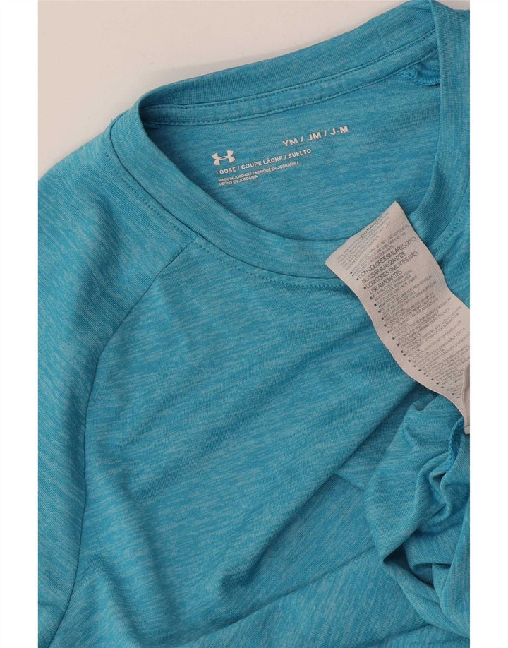 Tricou Under Armour pentru băieți Top 9-10 ani, mediu albastru, poliester cu pete
