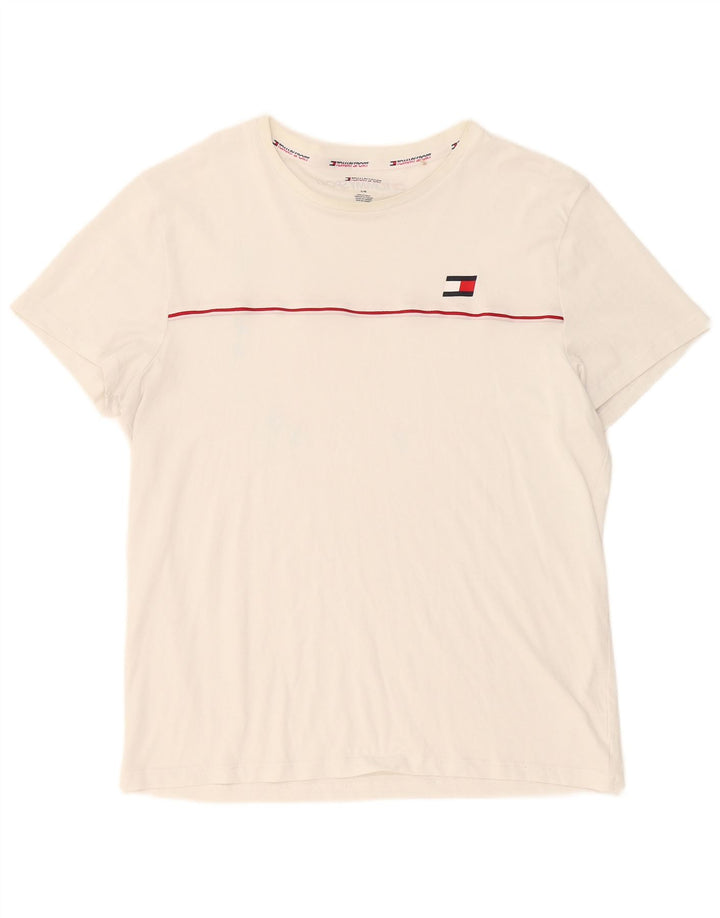 Tricou Tommy Hilfiger pentru bărbați Top mare din bumbac alb