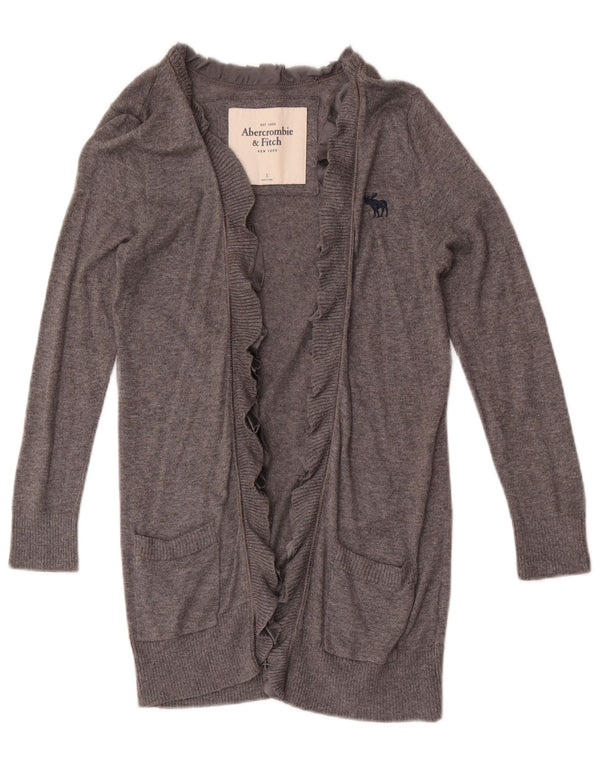 Abercrombie & Fitch Womens Longline Cardigan Sweater UK 8 Small Grey