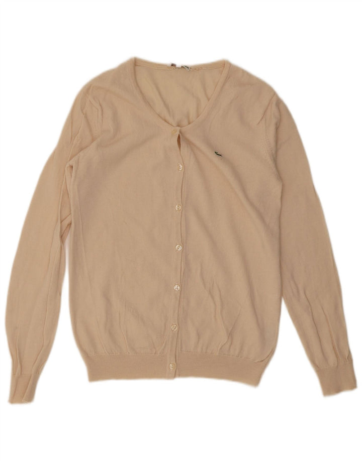 Pulover cardigan pentru femei Lacoste Mărimea 42 mare, bej, lână nouă