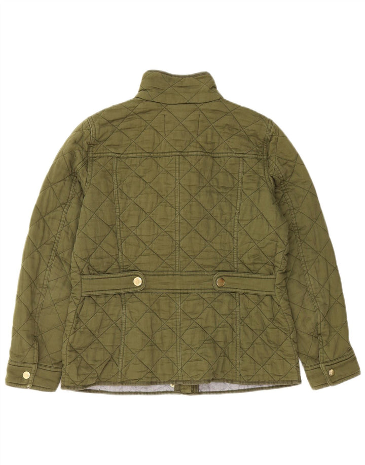 Jachetă matlasată pentru femei J. CREW UK 10 mic bumbac kaki