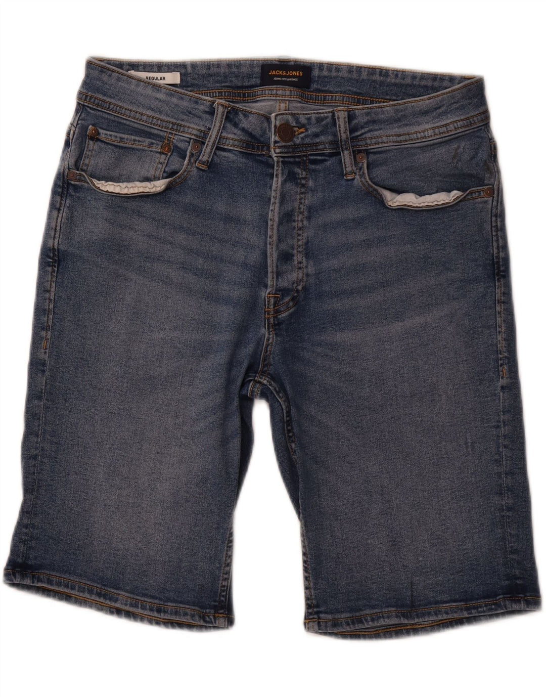 JACK & JONES Mens Regular Denim Shorts Medium W31  Blue Cotton