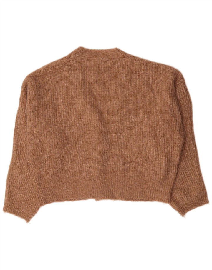 Pulover cardigan supradimensionat pentru femei Zara UK 14, maro mediu, nailon
