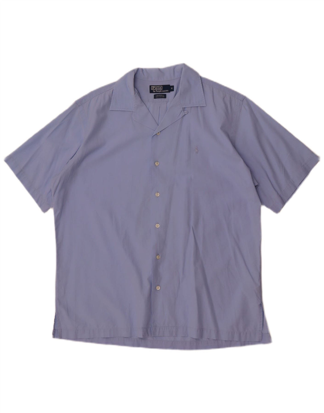 Cămașă cu mânecă scurtă Polo Ralph Lauren pentru bărbați, bumbac albastru mediu