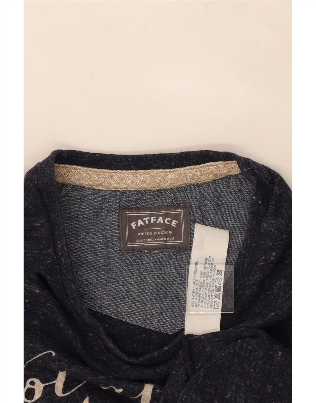 FAT FACE Tricou cu grafic pentru femei Top mediu din bumbac pete albastru bleumarin