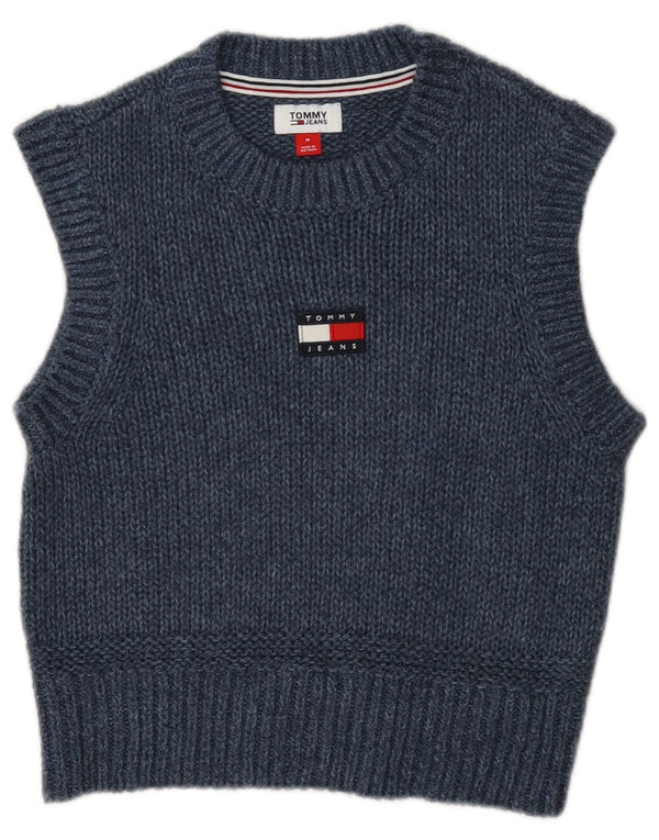 Tommy Hilfiger Womens Crop Vest Tank Top UK 12 Medium Bleumarin Flecked