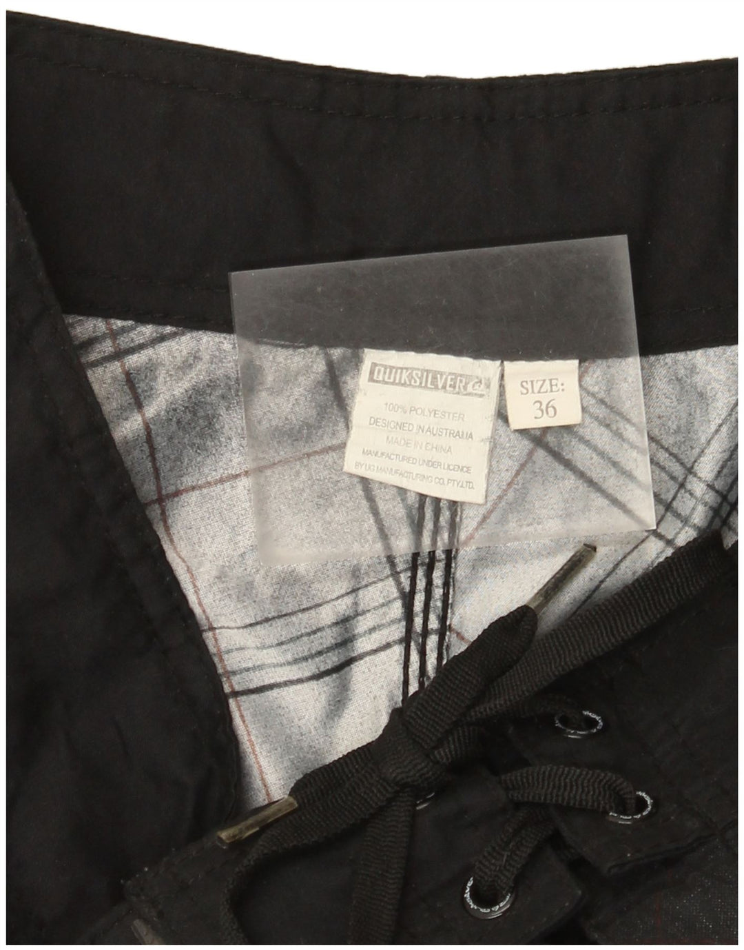 Pantaloni scurți de înot cu grafică Quiksilver pentru bărbați, poliester cu carouri mari