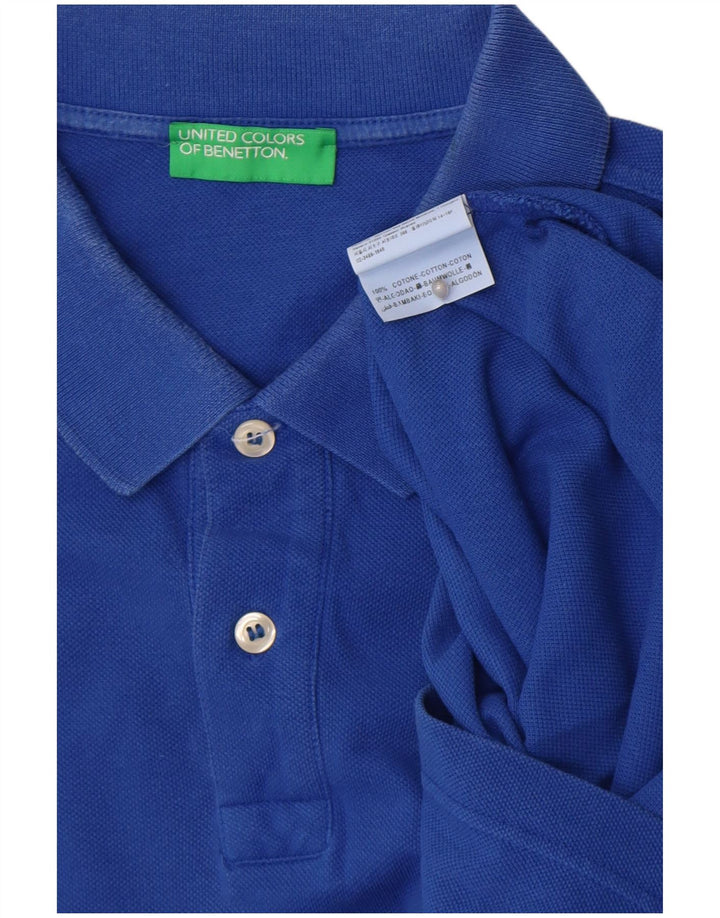 BENETTON Mens Polo Shirt Large Blue Cotton