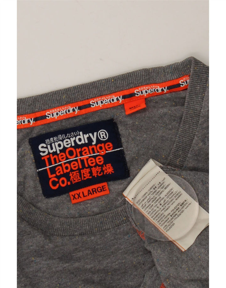 Tricou Superdry pentru bărbați Top 2XL, bumbac cu pete gri
