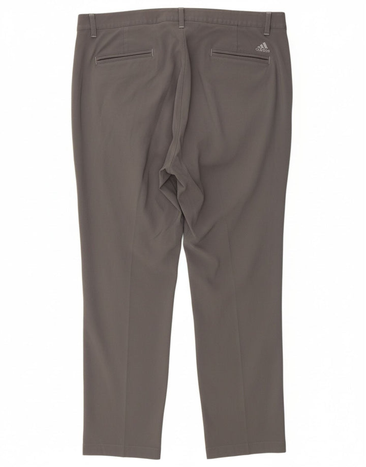 ADIDAS Mens Slim Chino Trousers W38 L30 Grey Polyester