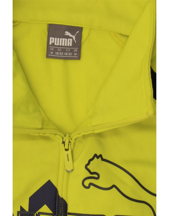 PUMA Mens Graphic Tracksuit Top Jacket Medium Green Colourblock Polyester Vintage Puma and Second-Hand Puma from Messina Hembry 