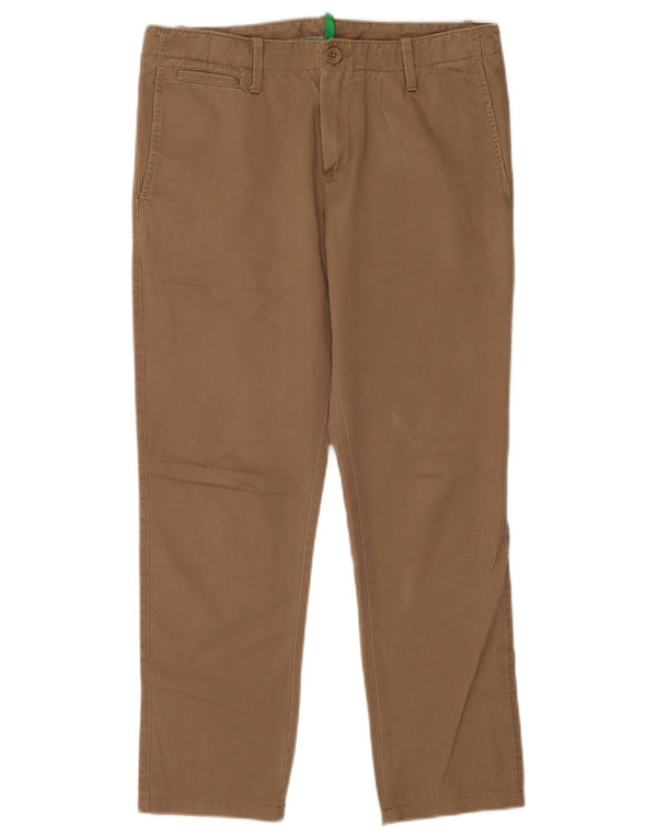 Pantaloni chino drepți pentru femei Benetton IT 44 Medium W32 L27 Maro Bumbac