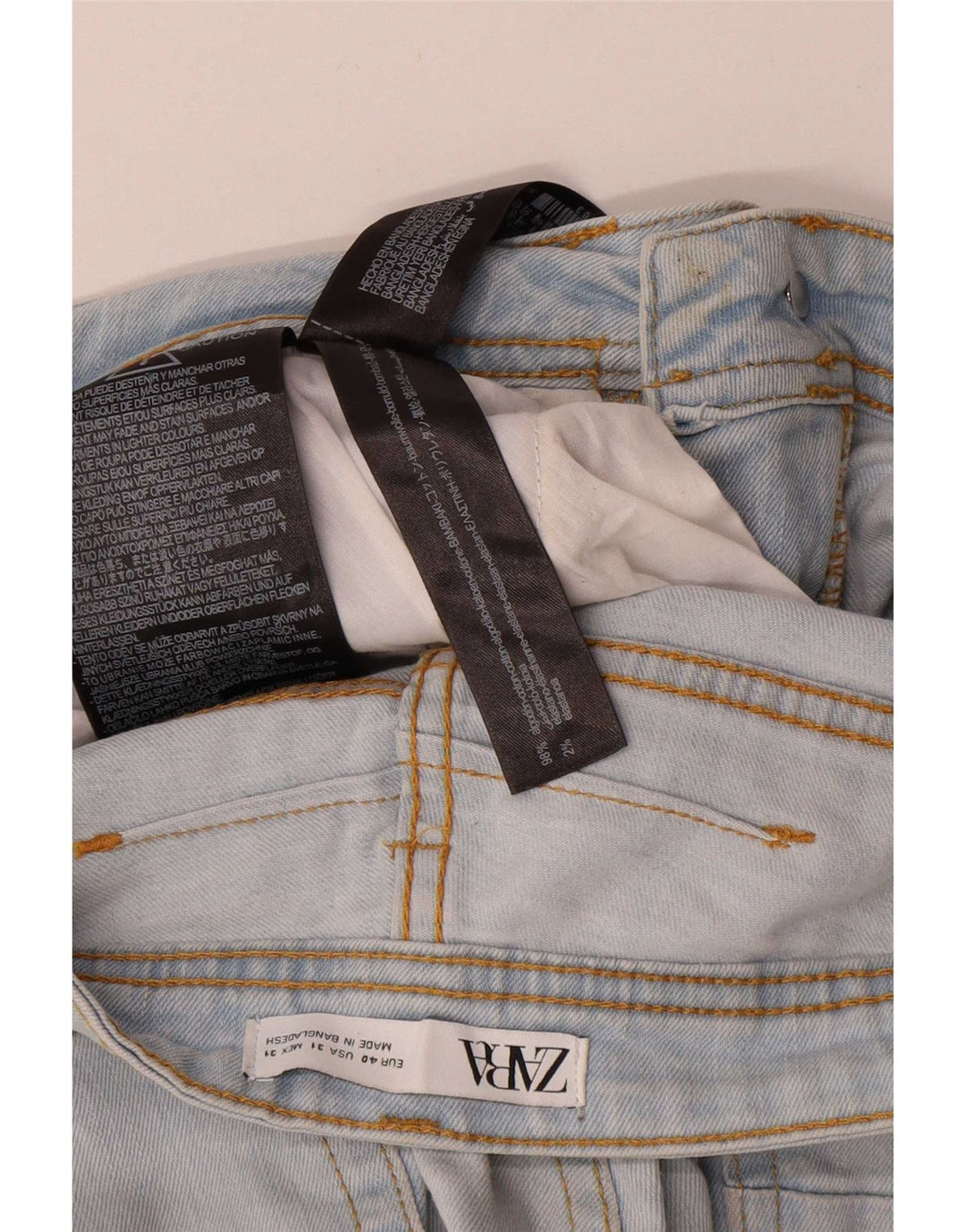 Zara, blugi tăiați, subțiri, învechiți, pentru femei, EU 40, medii, l30, l25, bumbac albastru