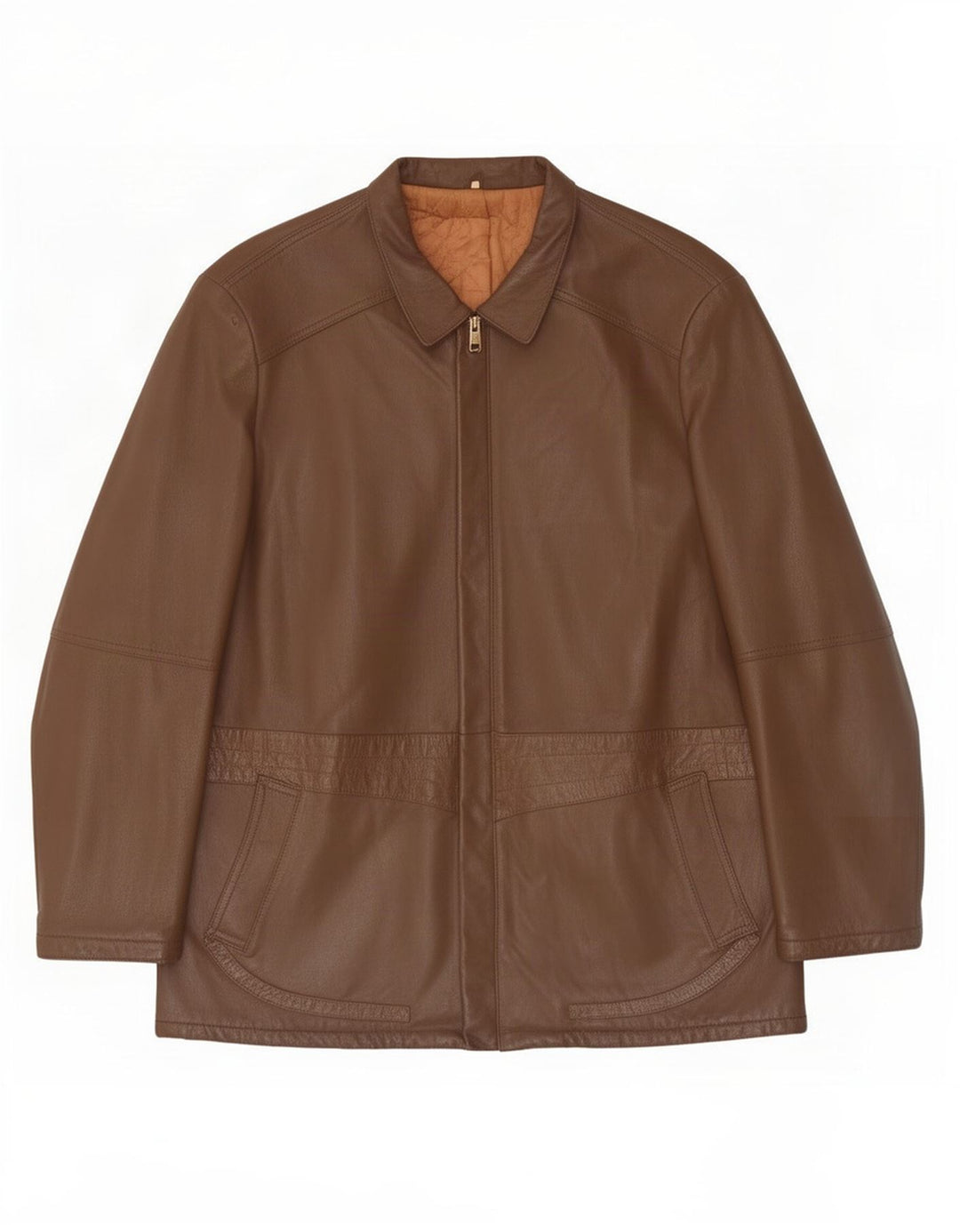 Jachetă de piele vintage pentru bărbați IT 56 3XL maro