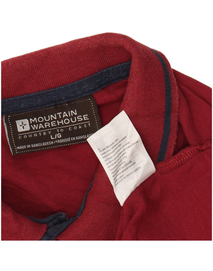 MOUNTAIN WAREHOUSE Tricou polo pentru bărbați din bumbac roșu mare