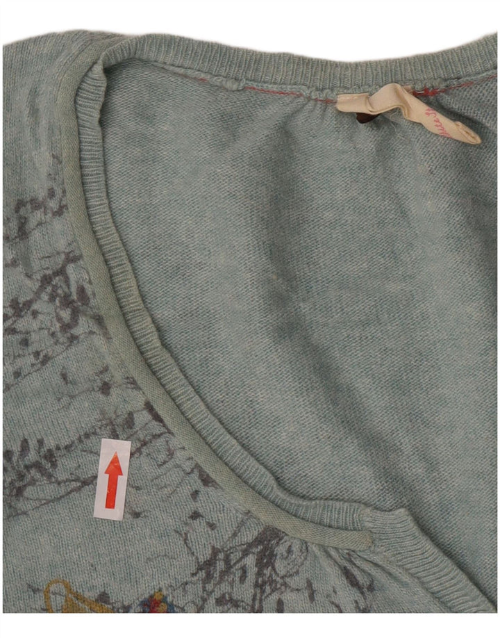 Pulover cardigan pentru femei White Stuff UK 12 Medium Blue Floral Viscose