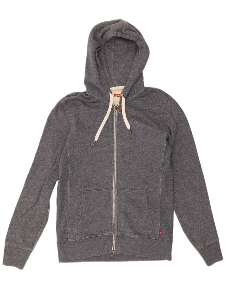 Pulover Levi's pentru bărbați, cu fermoar, bumbac, gri mic