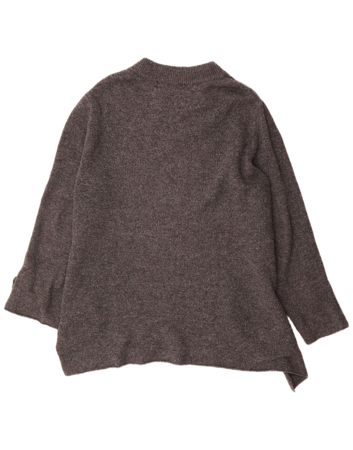 Pulover oversize pentru femei Zara, cu paragate, cu gât crew, UK 10, gri mic