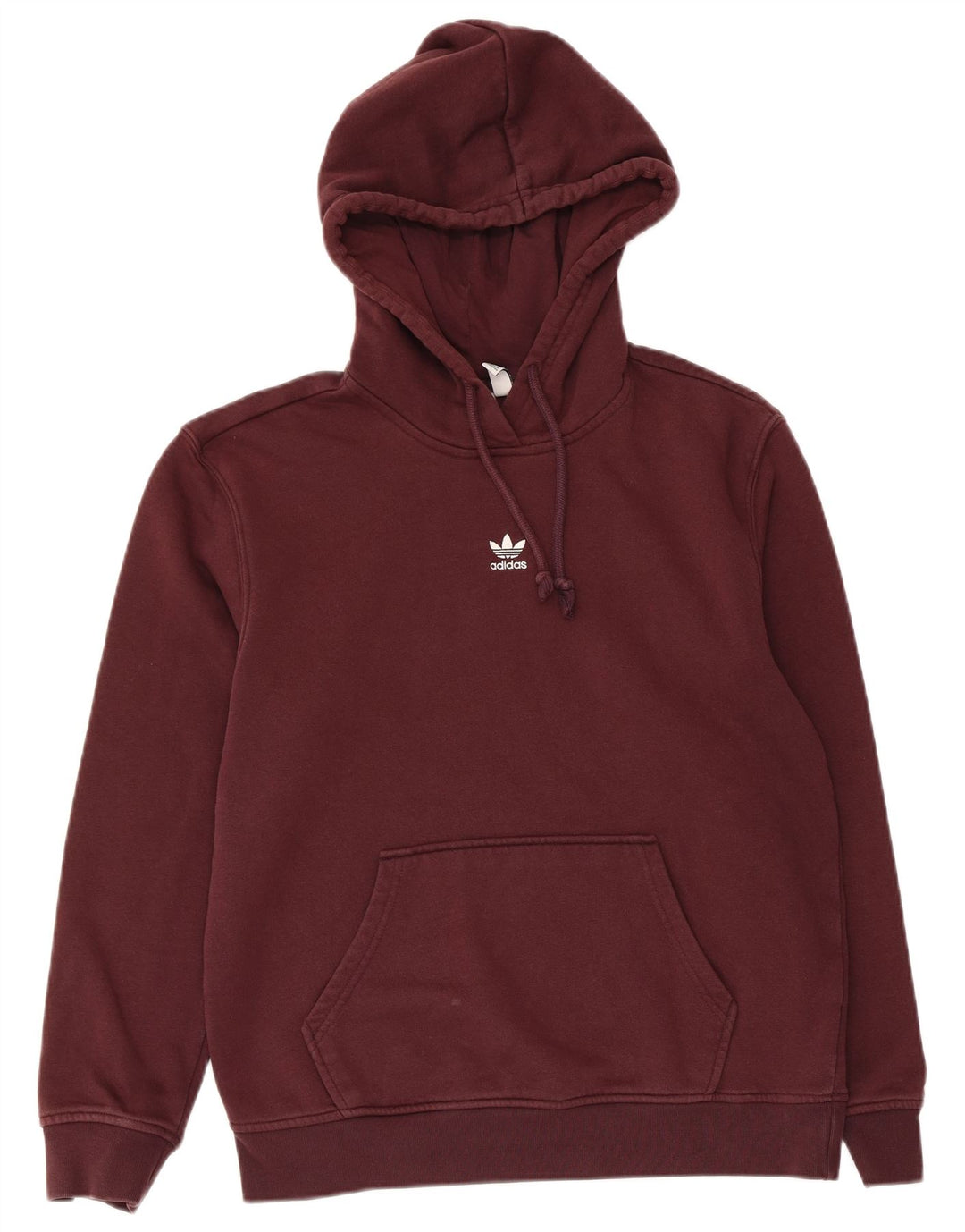 Pulover supradimensionat pentru femei ADIDAS UK 10 Bumbac burgundă mic