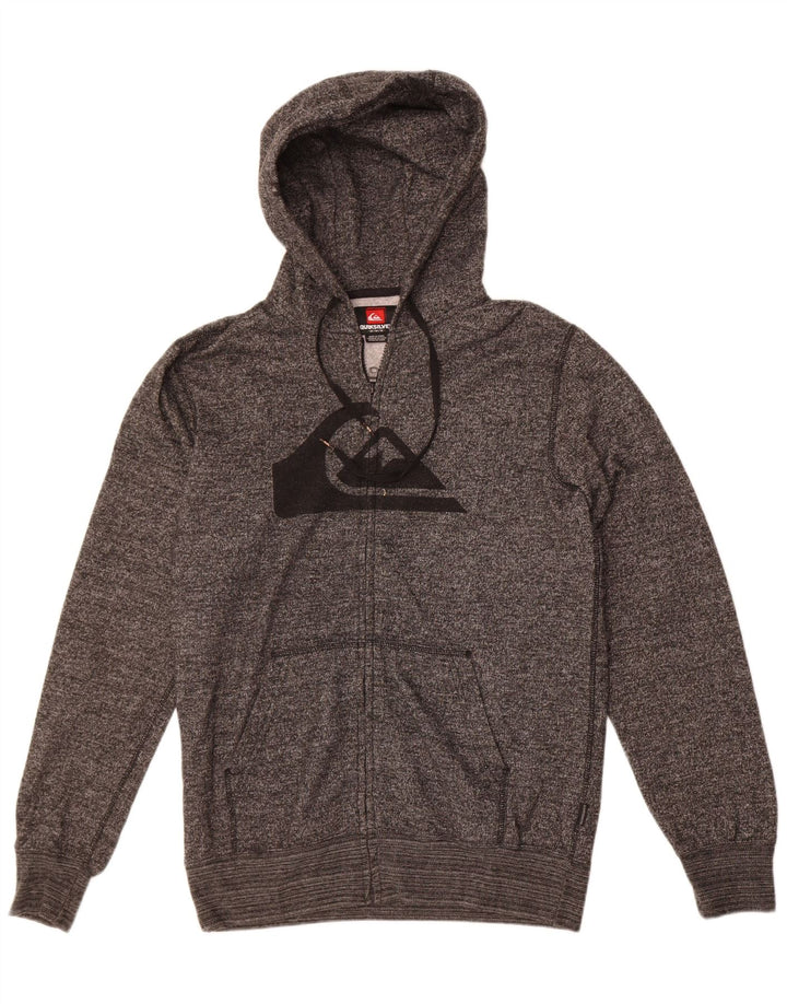 Pulover Quiksilver pentru bărbați, cu fermoar grafic, poliester, gri mediu