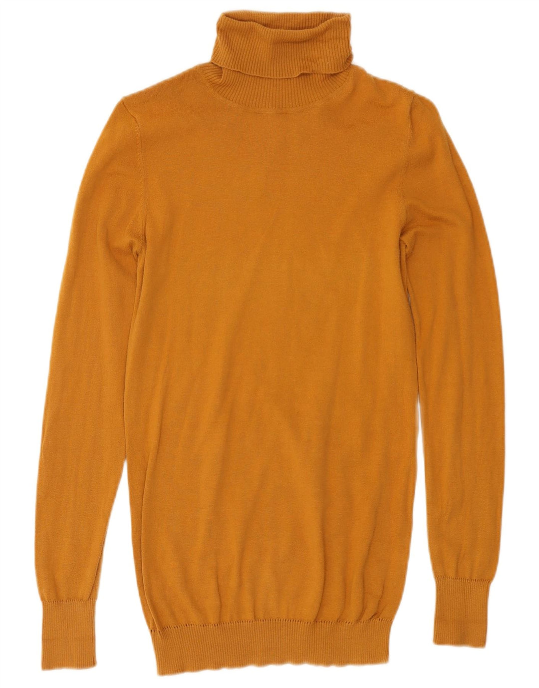 Pulover pentru femei Benetton cu gât rulat UK 8 Small Yellow