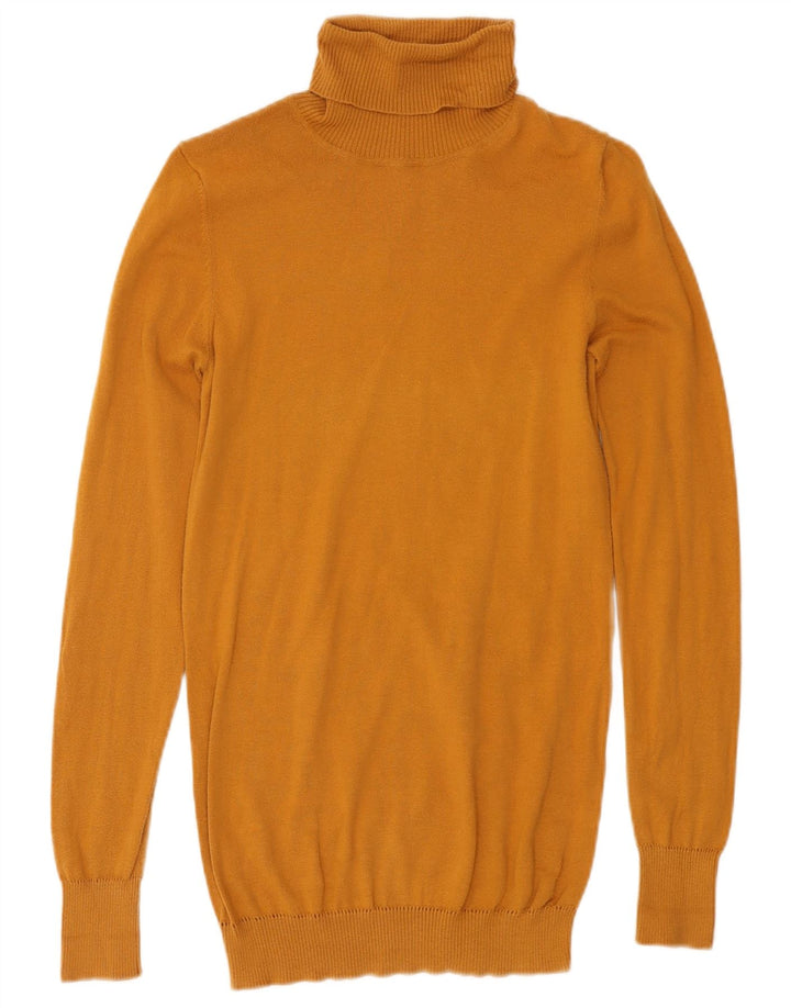 Pulover pentru femei Benetton cu gât rulat UK 8 Small Yellow