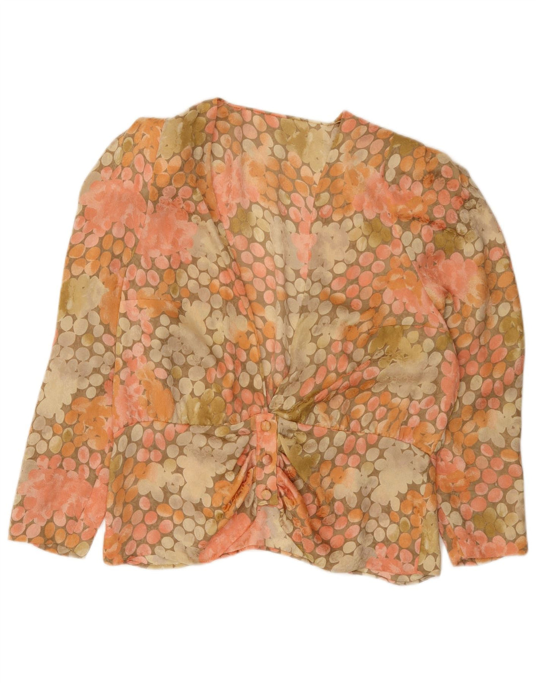 Bluză de cămașă vintage pentru femei UK 16 mare, multicoloră, cu pete