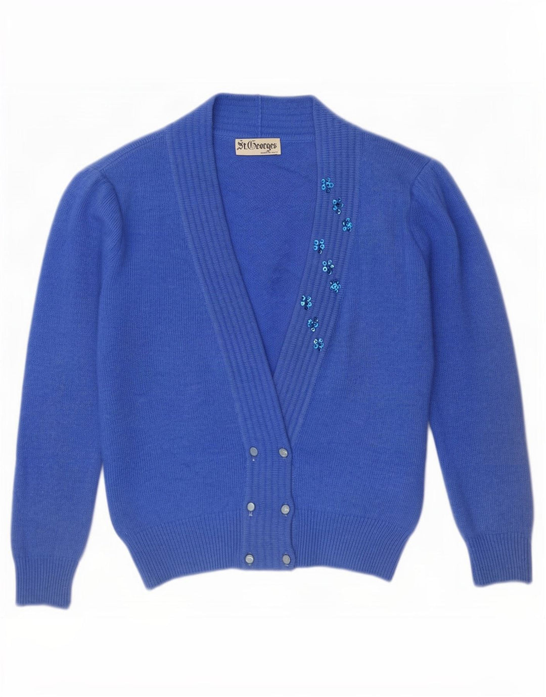 St. Georges Pulover cardigan supradimensionat pentru femei US 4 Small Blue