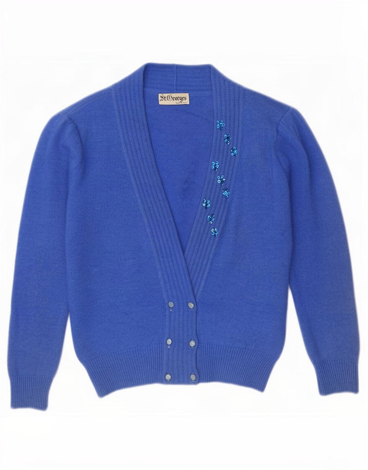 St. Georges Pulover cardigan supradimensionat pentru femei US 4 Small Blue